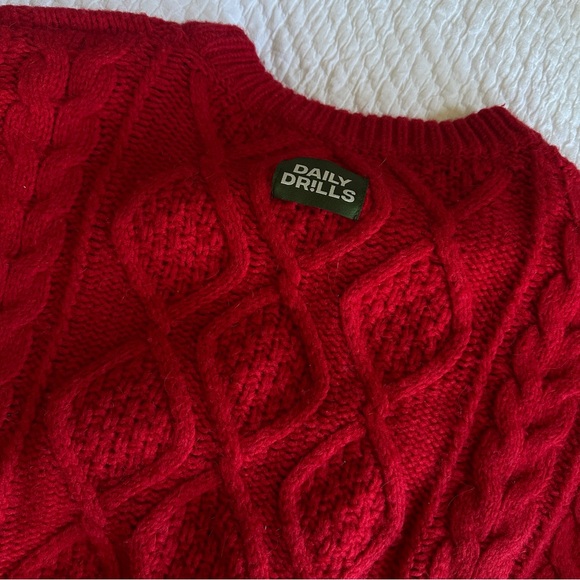 Daily Drills Cable Red Sweater - Picture 3 of 3